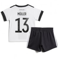 Echipament fotbal Germania Thomas Muller #13 Tricou Acasa Mondial 2022 pentru copii maneca scurta (+ Pantaloni scurti)